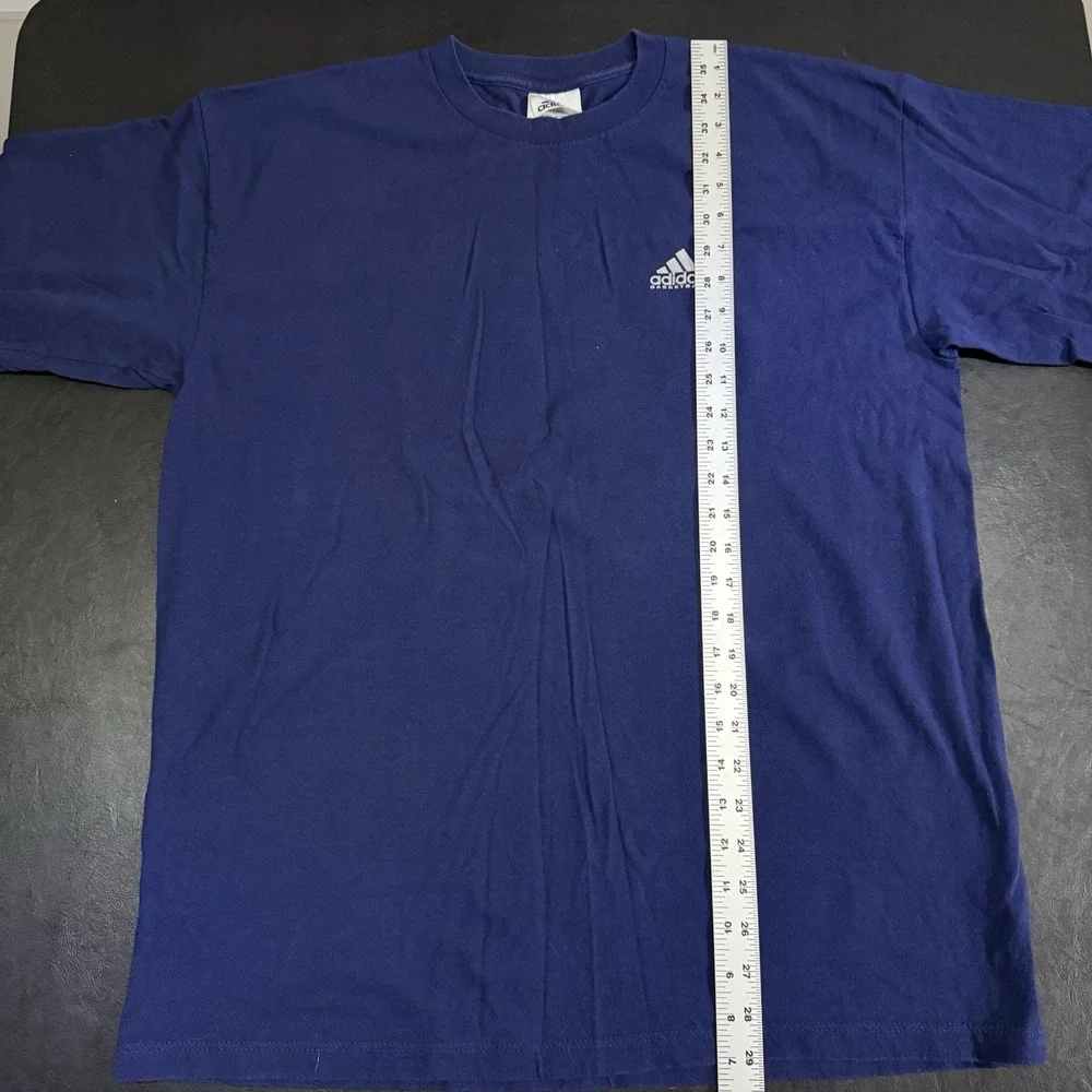 Vintage Adidas Basketball 90s T-shirt‎ Navy Blue Size XL Cotton Made In USA